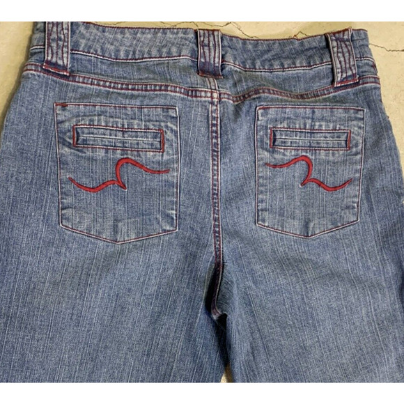 JW Div of Junction West Jeans Women Size 10 Bootcut Embroidery Red Trim Trousers - Picture 3 of 15